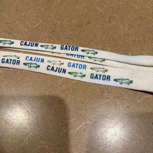 “Cajun Gator” ALIGATOR GREEN & BLuE 1980's VINTAGE SHOE LACES 39” 1 PAIR White